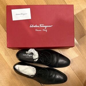 Salvatore Ferragamo Classic Black Oxfords MENS